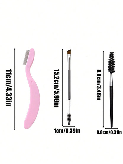 4pcs/3pcs/1pc Double-Ended Foldable Eyebrow Brush, Portable Mini Eyelash And Eyebrow Grooming Tool, Eyebrow Comb For Shaping Without Eye Irritation, Foldable Brow Comb Compact And Easy To Store, Porta