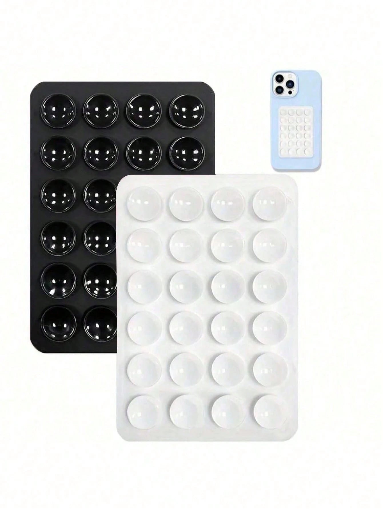 4pcs/3pcs/2pcs/1pc Silicone Adhesive Phone Grip, Compatible With All Phone Models Suction Cup Phone Case Holder, Hands-Free Adhesive Phone Grip, Selfie And Video Phone Finger Mirror Stand
