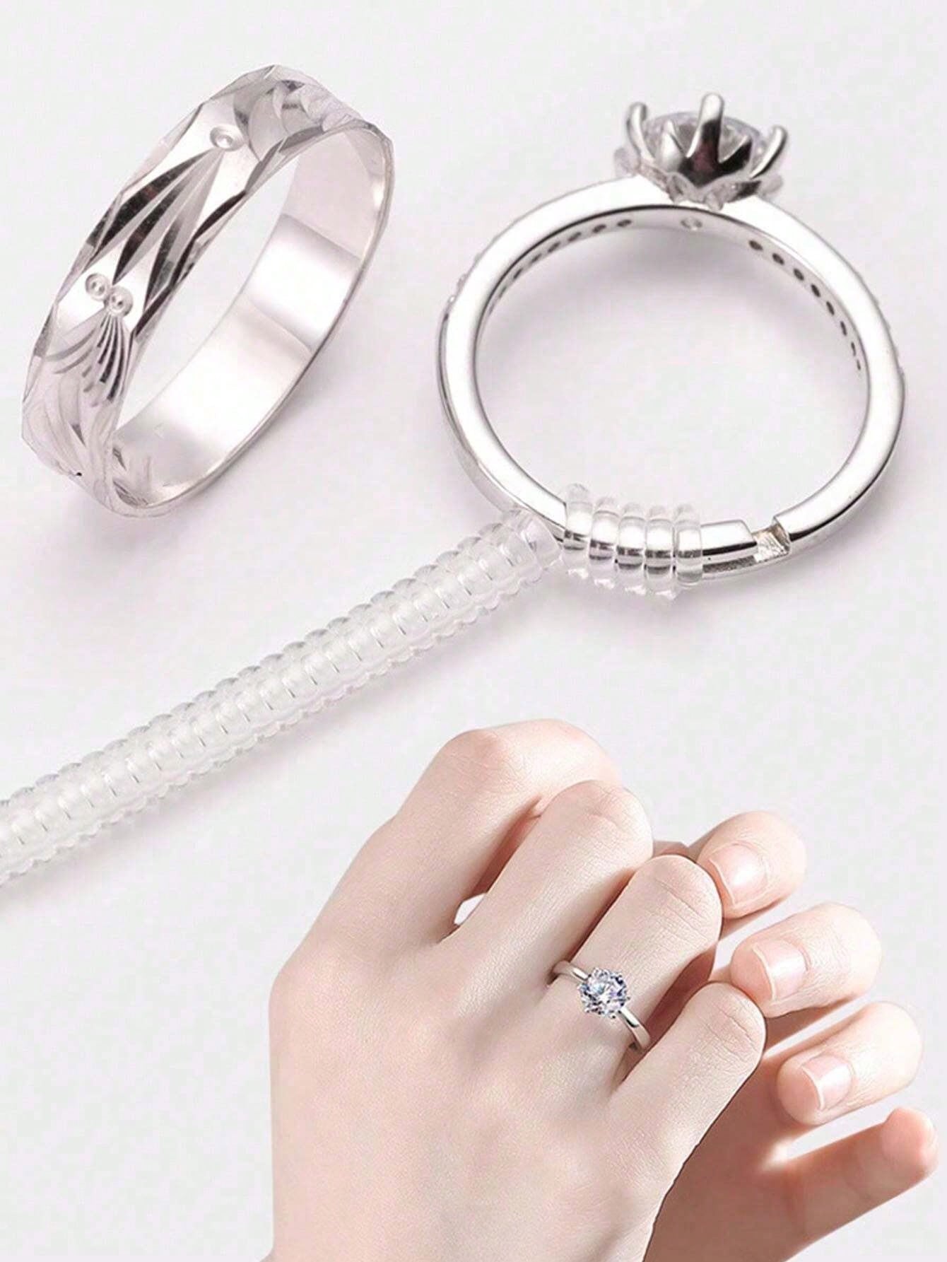 4pcs/8pcs/Set Transparent Ring Sizer Adjuster, Invisible Coil Wrap Resizable Rings, Multiple Combinations Available