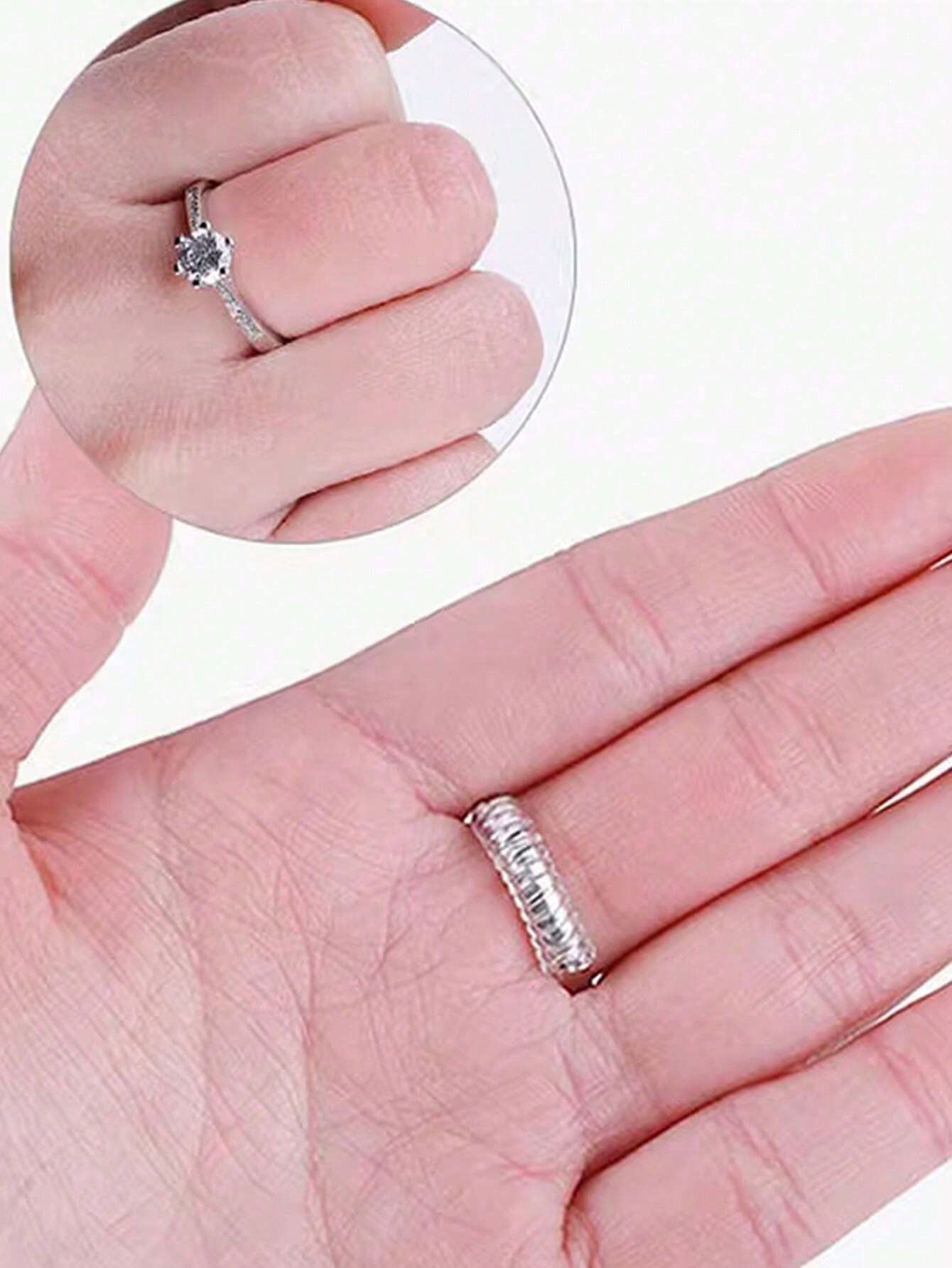 4pcs/8pcs/Set Transparent Ring Sizer Adjuster, Invisible Coil Wrap Resizable Rings, Multiple Combinations Available