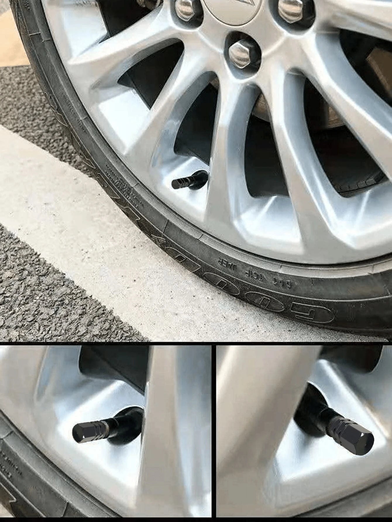 4pcs Aluminum Alloy Car Tire Valve Stem Caps, Dust-Proof Valve Stem Caps Fit For Cars, Motorcycles, Trucks, Bicycles, Compatible With US Standard Valve Stems