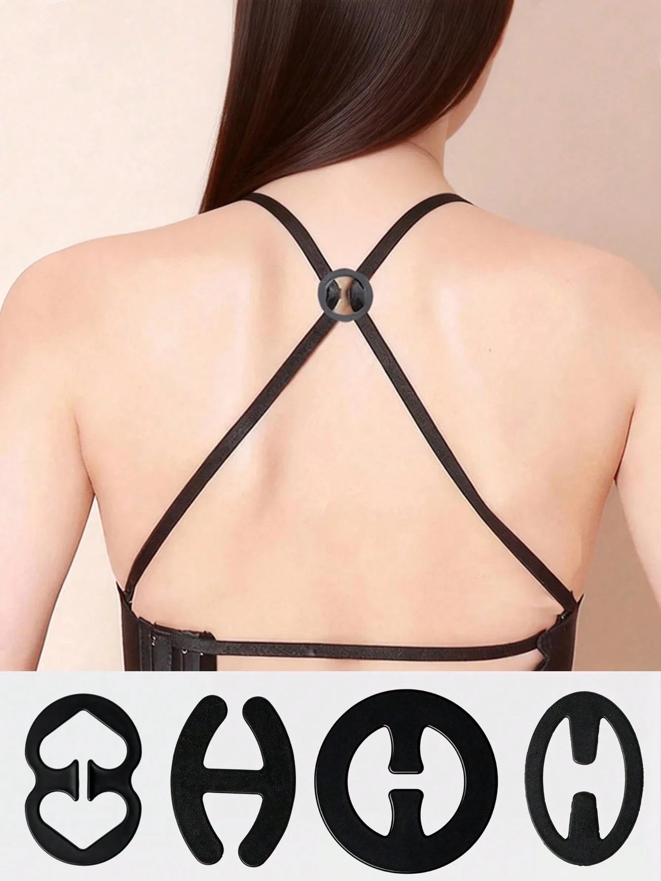 4pcs Back Bra Control Clips, Anti-Slip Buckle, Anti-Exposure Buckle, Women's Lingerie Accessories