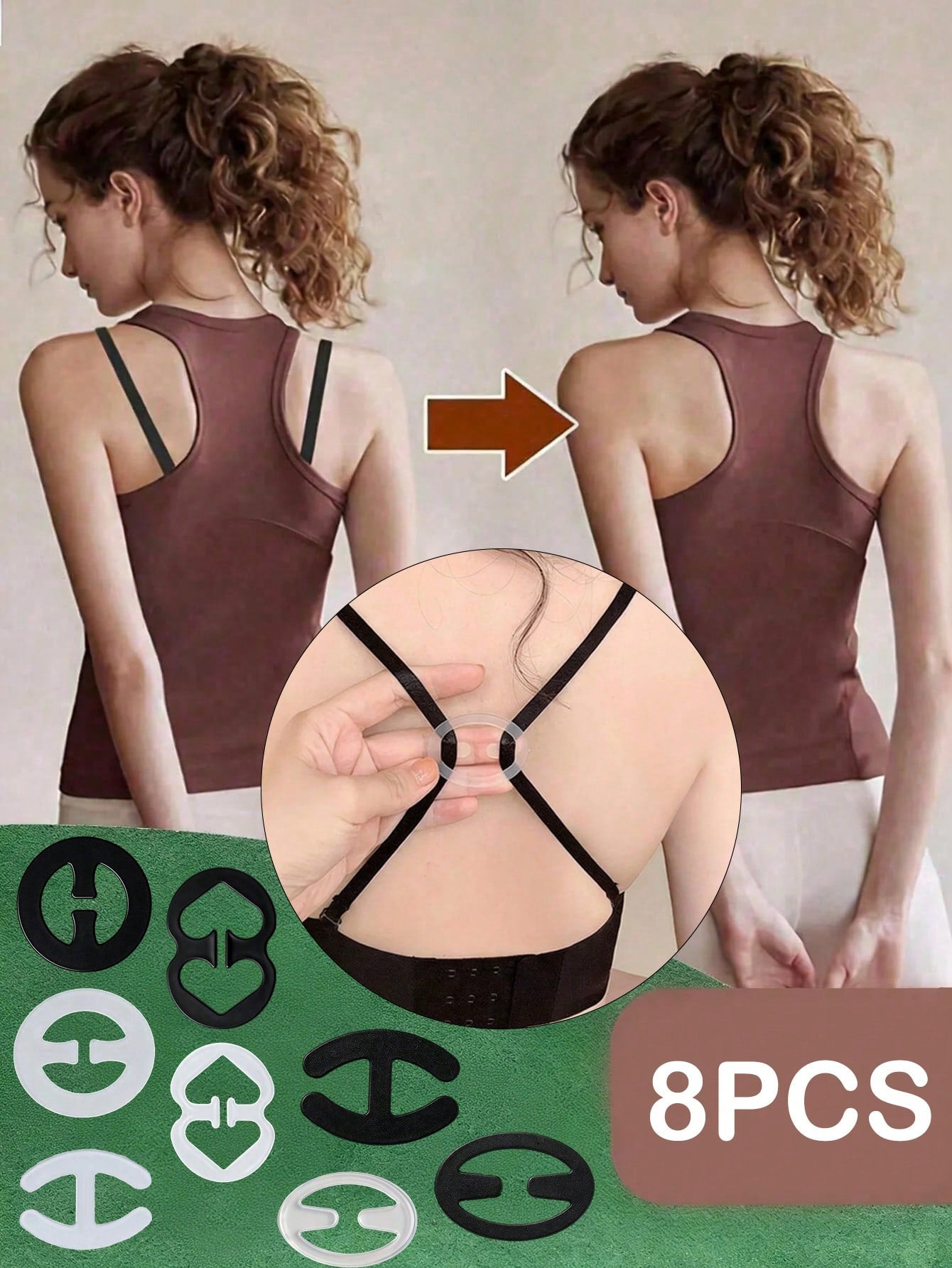 4pcs Back Bra Control Clips, Anti-Slip Buckle, Anti-Exposure Buckle, Women's Lingerie Accessories
