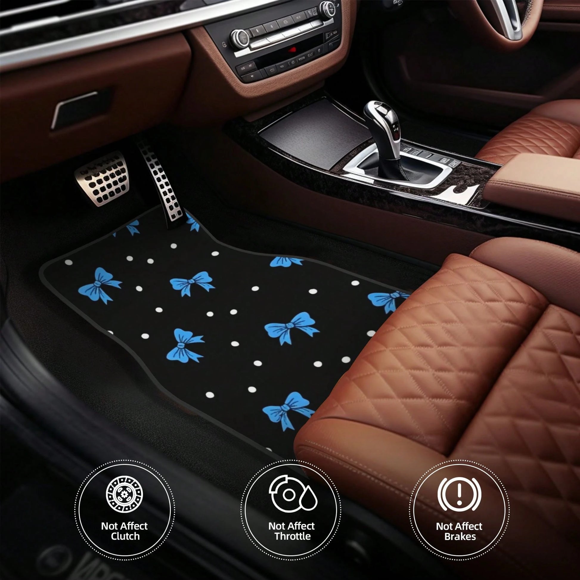4pcs Bow Car Floor Mats, All-Weather Car Floor Mats. Daily Commute. All-Season Universal. Decorative And Beautiful Car Accessories, Universal For Sedan/SUV. Car Interior Protection Pads, Adding Protec