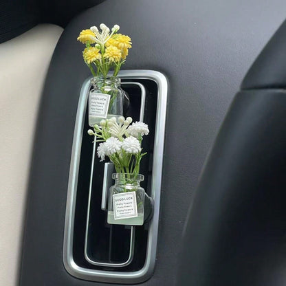 4pcs Car Air Outlet Artificial Flower Air Conditioner Clip Aromatherapy Car Decoration Car Perfume Fragrance Light Car Supplies Female