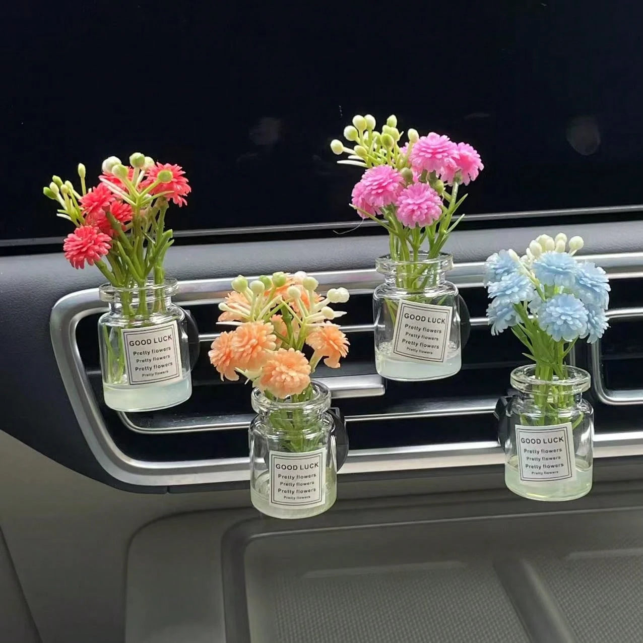 4pcs Car Air Outlet Artificial Flower Air Conditioner Clip Aromatherapy Car Decoration Car Perfume Fragrance Light Car Supplies Female