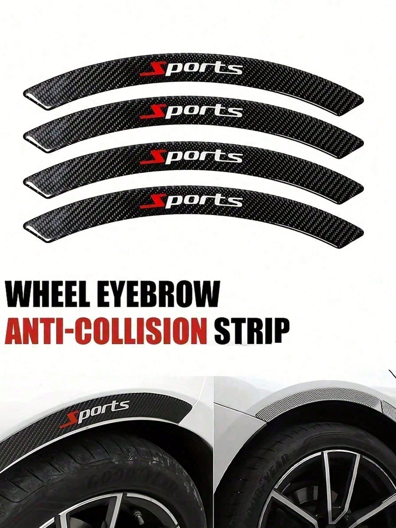 4pcs Car Carbon Fiber Wheel Arch Trim Body Anti-Collision Strip Drip Glue Wheel Arch Decorative Strip Thickened Anti-Scratch Anti-Scratch