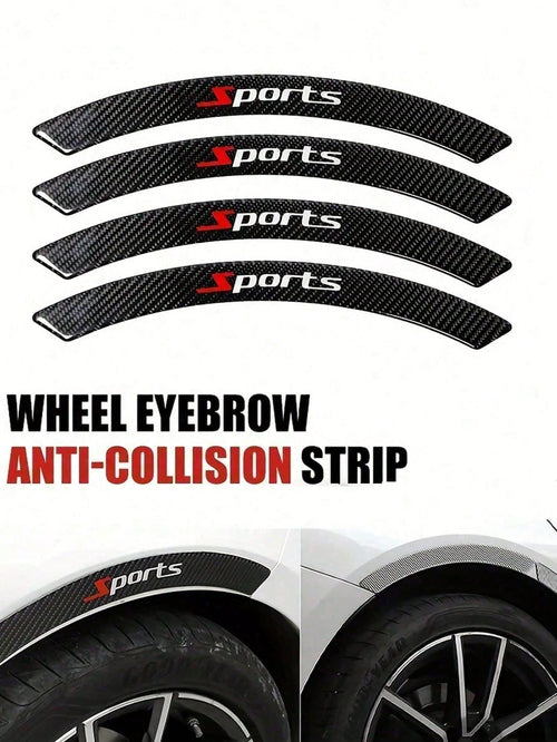 4pcs Car Carbon Fiber Wheel Arch Trim Body Anti-Collision Strip Drip Glue Wheel Arch Decorative Strip Thickened Anti-Scratch Anti-Scratch