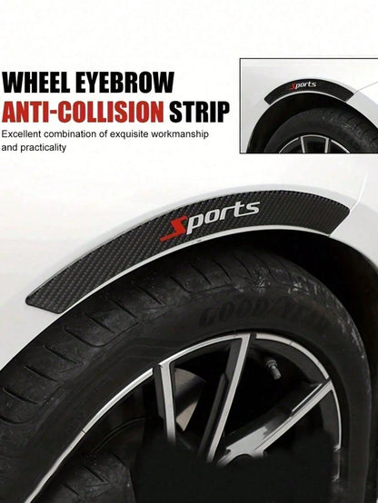 4pcs Car Carbon Fiber Wheel Arch Trim Body Anti-Collision Strip Drip Glue Wheel Arch Decorative Strip Thickened Anti-Scratch Anti-Scratch