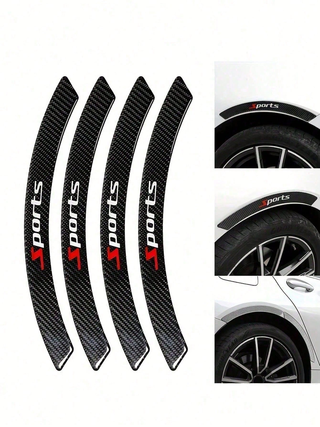 4pcs Car Carbon Fiber Wheel Arch Trim Body Anti-Collision Strip Drip Glue Wheel Arch Decorative Strip Thickened Anti-Scratch Anti-Scratch