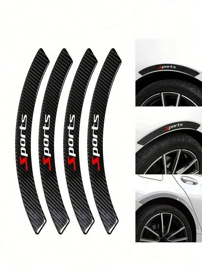 4pcs Car Carbon Fiber Wheel Arch Trim Body Anti-Collision Strip Drip Glue Wheel Arch Decorative Strip Thickened Anti-Scratch Anti-Scratch