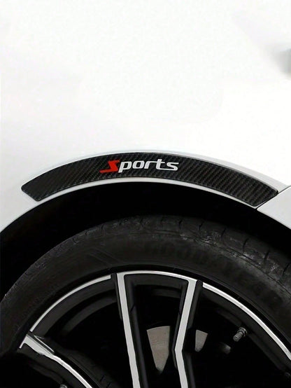 4pcs Car Carbon Fiber Wheel Arch Trim Body Anti-Collision Strip Drip Glue Wheel Arch Decorative Strip Thickened Anti-Scratch Anti-Scratch