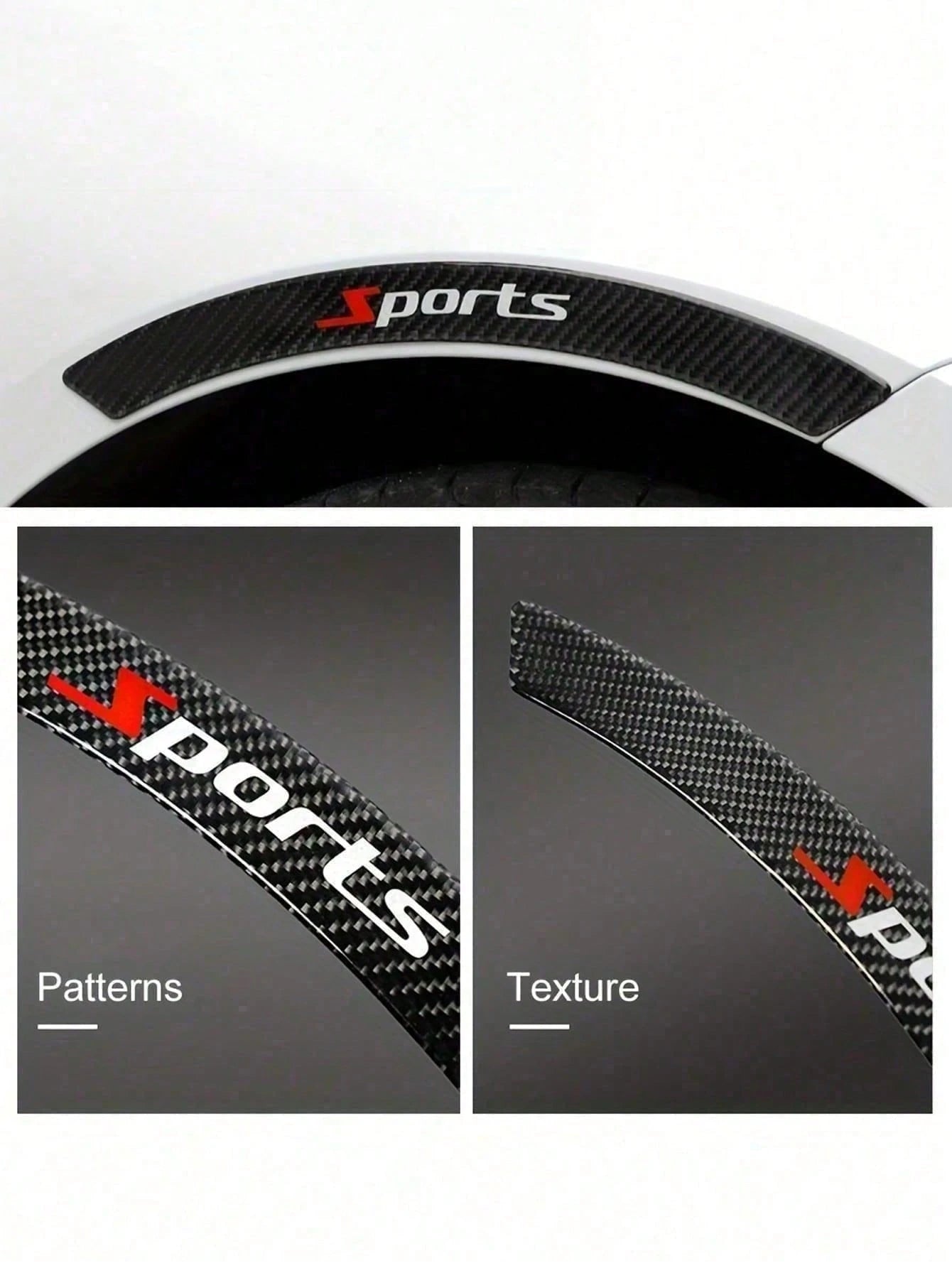 4pcs Car Carbon Fiber Wheel Arch Trim Body Anti-Collision Strip Drip Glue Wheel Arch Decorative Strip Thickened Anti-Scratch Anti-Scratch