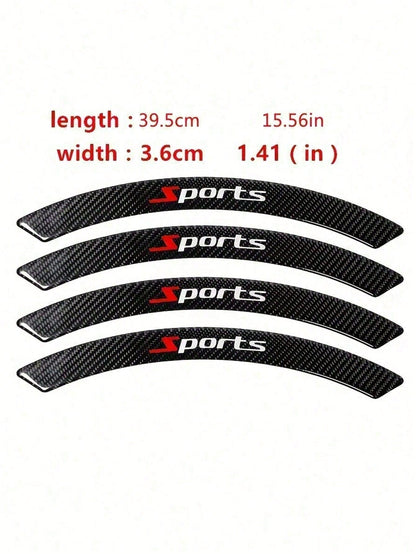 4pcs Car Carbon Fiber Wheel Arch Trim Body Anti-Collision Strip Drip Glue Wheel Arch Decorative Strip Thickened Anti-Scratch Anti-Scratch