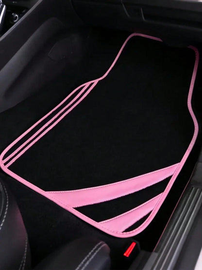 4pcs Car Floor Mats, Minimalist Design, Absorbent Anti-Slip, Washable, Fashionable Interior Protection, Suitable For Sedans, Hatchbacks And SUVs, All Season, Ideal For New Drivers, New Year Gift, 2D F