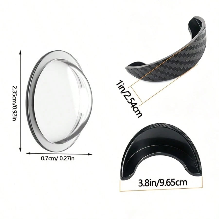 4pcs Car Reverse Camera Rain Cover, Self-Adhesive Waterproof Rearview Camera Sunshade, Carbon Fiber Texture Rain & Snow Proof Camera Lens Protector, Dustproof & Waterproof Car Parking Camera Sunshade
