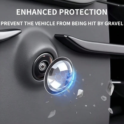 4pcs Car Reverse Camera Rain Cover, Self-Adhesive Waterproof Rearview Camera Sunshade, Carbon Fiber Texture Rain & Snow Proof Camera Lens Protector, Dustproof & Waterproof Car Parking Camera Sunshade