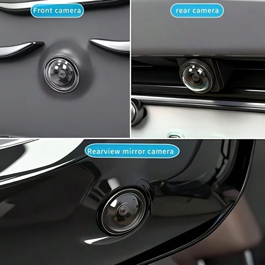 4pcs Car Reverse Camera Rain Cover, Self-Adhesive Waterproof Rearview Camera Sunshade, Carbon Fiber Texture Rain & Snow Proof Camera Lens Protector, Dustproof & Waterproof Car Parking Camera Sunshade