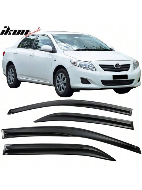 4pcs IKON Motorsports Window Visors Fit For 2009-2013 Toyotas' Corolla Acrylic Tape-On Rain Guards Valentine Gift