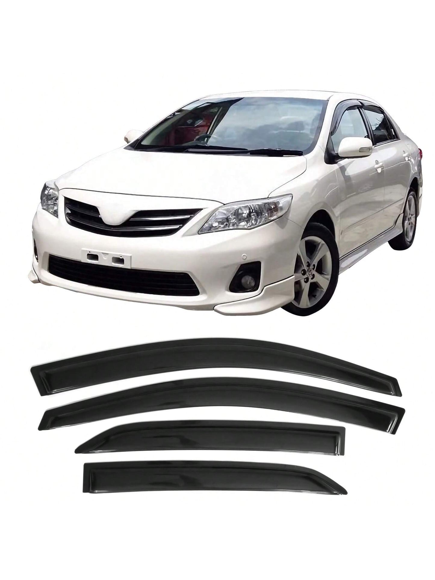 4pcs IKON Motorsports Window Visors Fit For 2009-2013 Toyotas' Corolla Acrylic Tape-On Rain Guards Valentine Gift