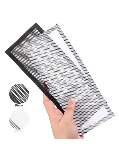 4pcs Magnetic Floor Vent Covers, Multi-Size Durable Air Vent Grille Baffles For Wall, Ceiling, Floor, Catch Debris, Hair, Dust, Toys, Easy Installation, Black, White