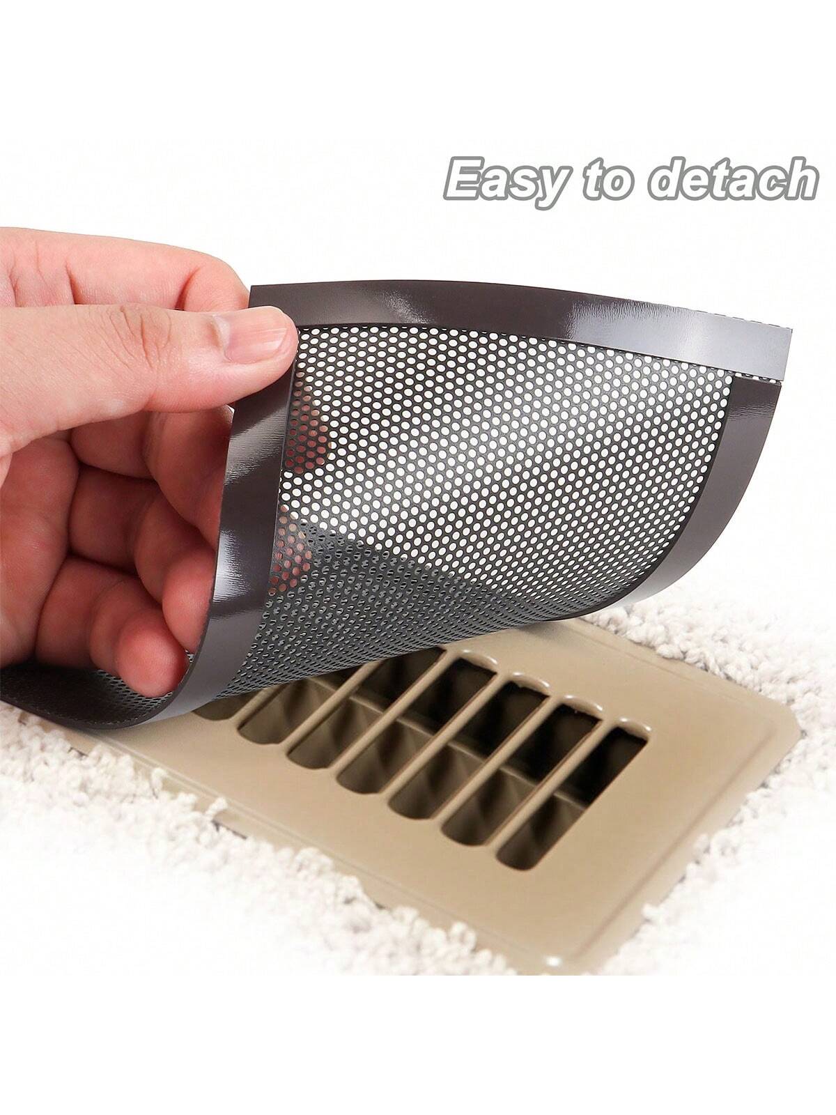 4pcs Magnetic Floor Vent Covers, Multi-Size Durable Air Vent Grille Baffles For Wall, Ceiling, Floor, Catch Debris, Hair, Dust, Toys, Easy Installation, Black, White