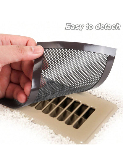 4pcs Magnetic Floor Vent Covers, Multi-Size Durable Air Vent Grille Baffles For Wall, Ceiling, Floor, Catch Debris, Hair, Dust, Toys, Easy Installation, Black, White