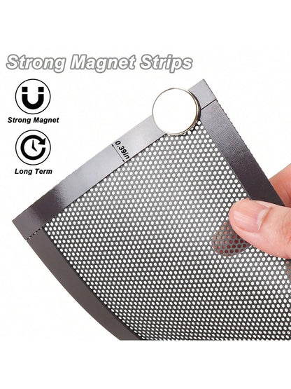 4pcs Magnetic Floor Vent Covers, Multi-Size Durable Air Vent Grille Baffles For Wall, Ceiling, Floor, Catch Debris, Hair, Dust, Toys, Easy Installation, Black, White