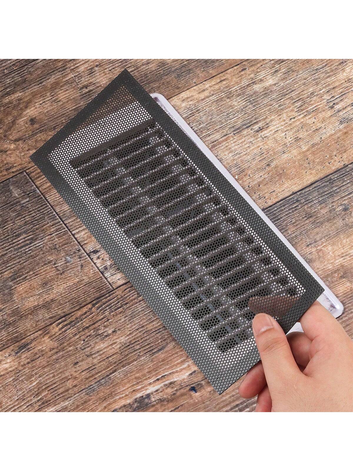 4pcs Magnetic Floor Vent Covers, Multi-Size Durable Air Vent Grille Baffles For Wall, Ceiling, Floor, Catch Debris, Hair, Dust, Toys, Easy Installation, Black, White