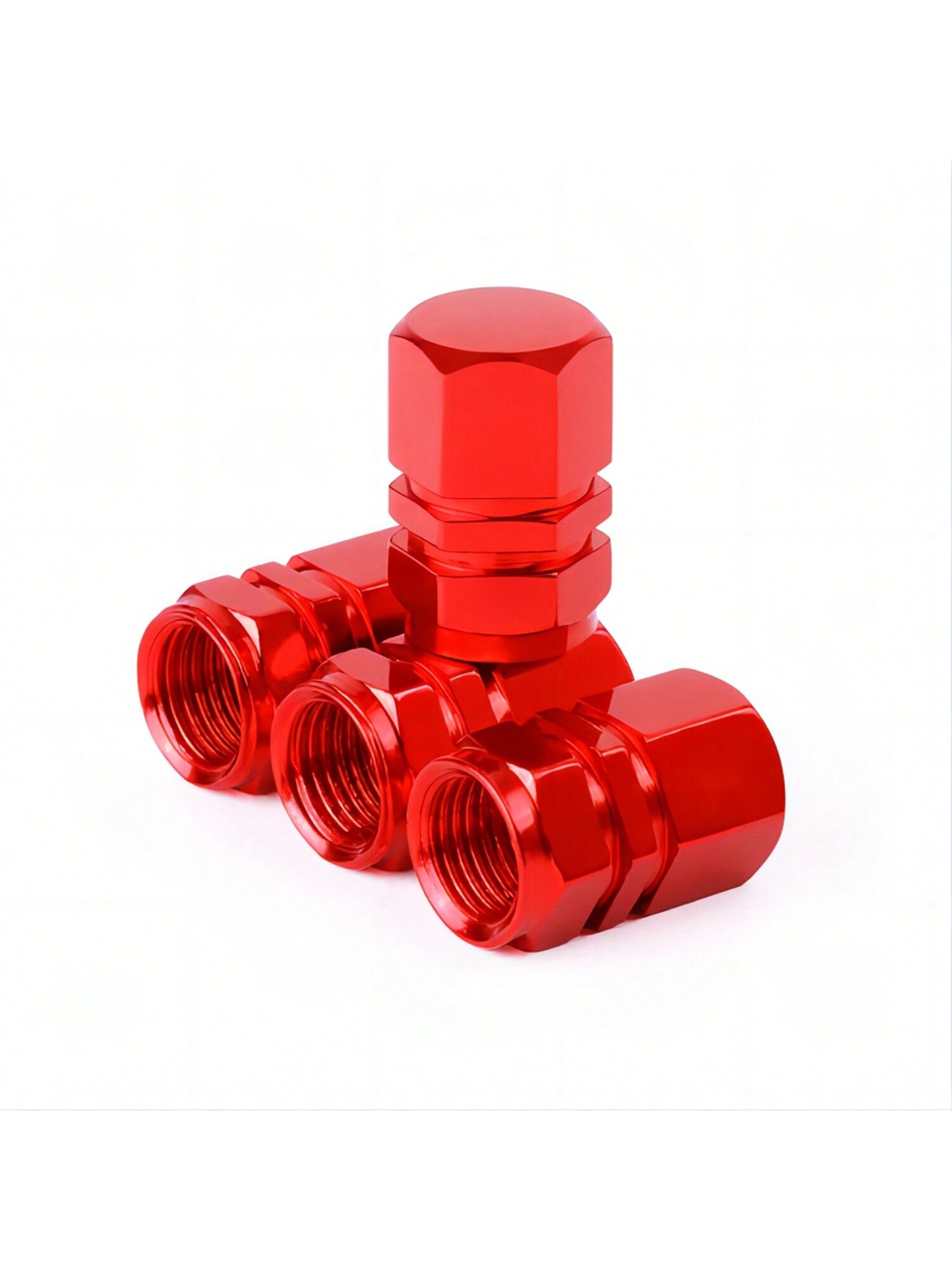 4pcs Metallic Tire Valve Caps Suitable For Car, Bicycle & Motorcycle