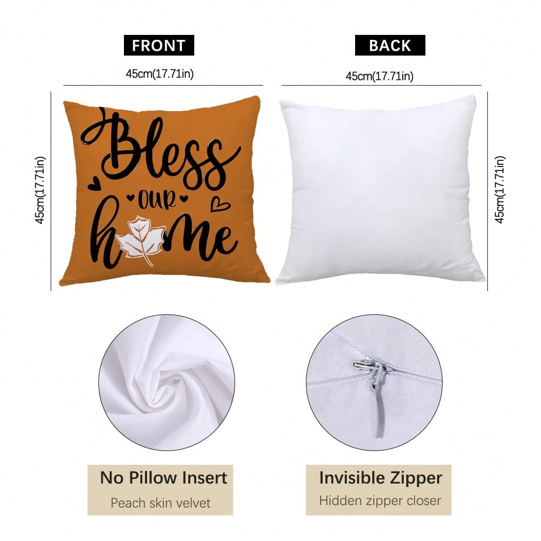 4pcs Minimalist Autumn Forest Maple Leaf Pattern Cushion Covers, Single-Sided Printed Skin-Friendly Peach Skin Velvet Material, 45*45/40*40/50*50CM Pillow Covers Suitable For Room Decor, Indoor Sofa L