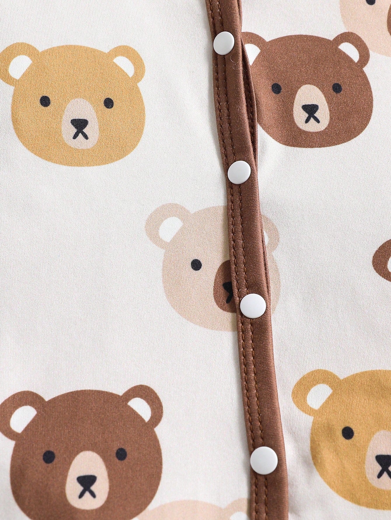 4pcs Newborn Simple Cute Bear Print Footie Pajamas, Long Sleeve Romper & Pants Set, Suitable For Baby Boys And Girls
