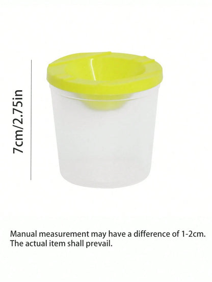 4pcs Paint Brush Holder With Lid, Paint Tool Brush Washing Bucket, Leak-Proof Mixing Cup, Watercolor Brush Washing Cup, Nail Brush Cleaning Cup, Small Painting Work Plastic Makeup Paint Cleaning Cup S