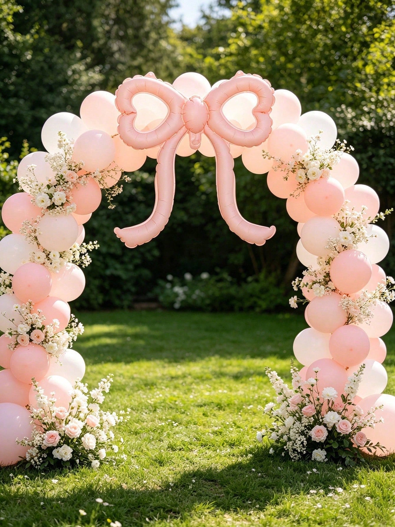 4pcs Pink Bow Foil Balloons, Girls Birthday Decoration Balloons, Girls Room Decor, Kids Birthday Party Decoration, Large Matte Bow Balloons, Suitable For Birthday Party And Background Wall Decoration