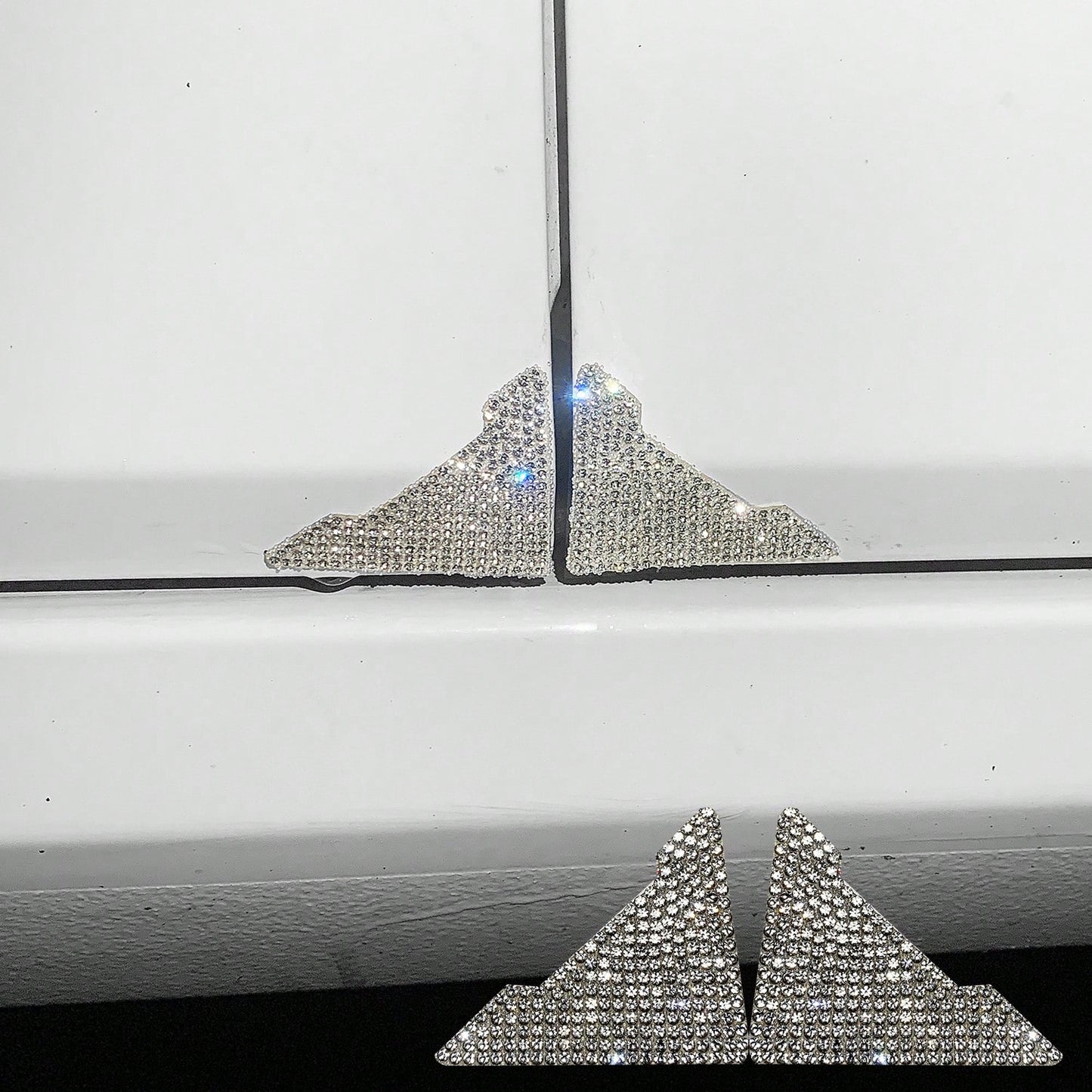 4pcs Premium Rhinestone Car Door Edge Guards, Cute Anti-Collision Stickers For Car Door, Rearview Mirror, Scratch Protection Body Decoration Accessories