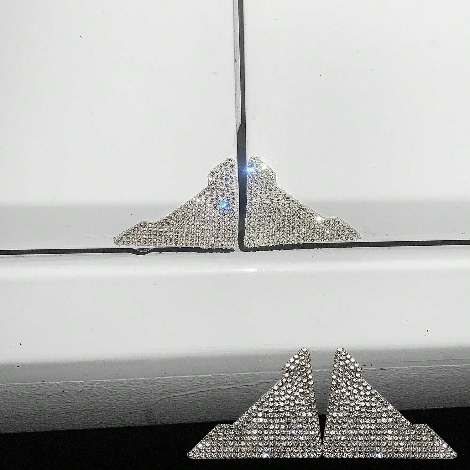 4pcs Premium Rhinestone Car Door Edge Guards, Cute Anti-Collision Stickers For Car Door, Rearview Mirror, Scratch Protection Body Decoration Accessories