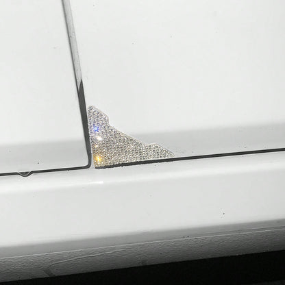 4pcs Premium Rhinestone Car Door Edge Guards, Cute Anti-Collision Stickers For Car Door, Rearview Mirror, Scratch Protection Body Decoration Accessories