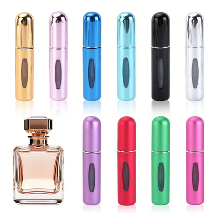 4pcs Refillable Perfume Atomizer Set, Reusable Fragrance Spray Bottles, Toner Mist Containers With Storage Box, Multiple Colors, 5ml, Great Gift For Family, Friends, Holidays, Travel