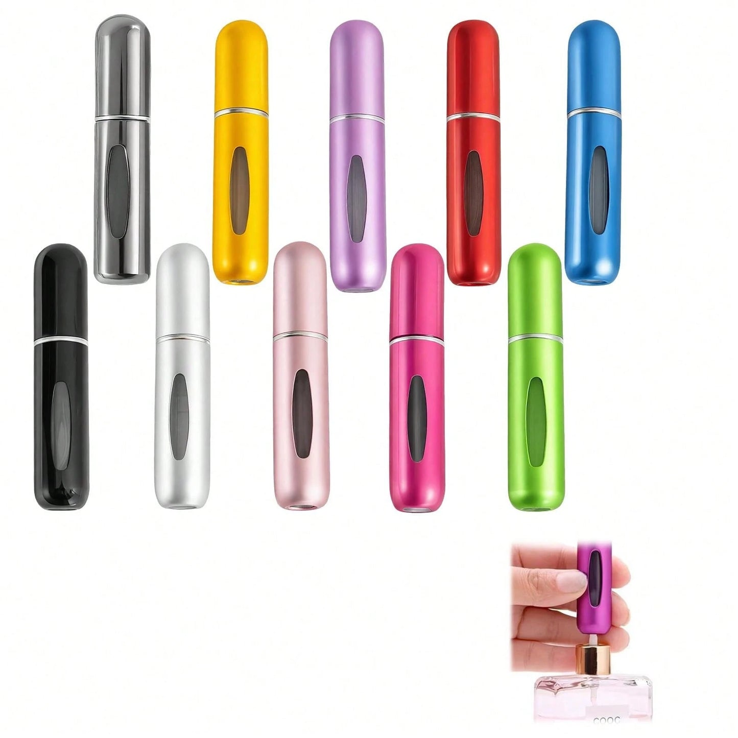 4pcs Refillable Perfume Atomizer Set, Reusable Fragrance Spray Bottles, Toner Mist Containers With Storage Box, Multiple Colors, 5ml, Great Gift For Family, Friends, Holidays, Travel