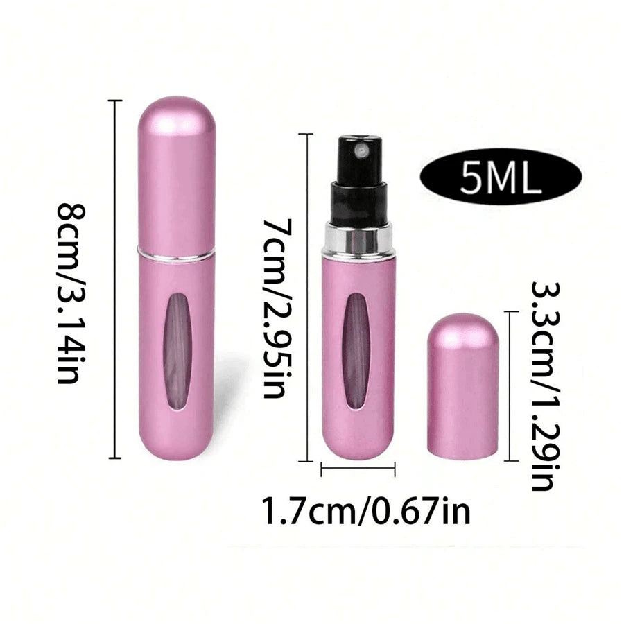 4pcs Refillable Perfume Atomizer Set, Reusable Fragrance Spray Bottles, Toner Mist Containers With Storage Box, Multiple Colors, 5ml, Great Gift For Family, Friends, Holidays, Travel