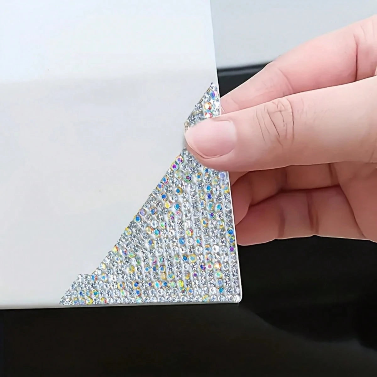 4pcs Rhinestone Car Door Edge Guard Stickers, Anti-Scratch Car Body Edge Protection Film, Car Decoration Protective Film