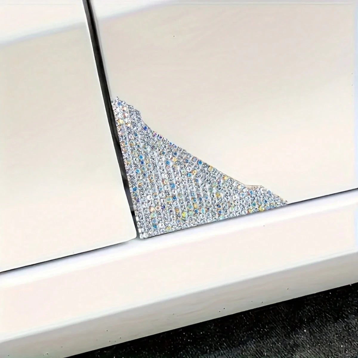 4pcs Rhinestone Car Door Edge Guard Stickers, Anti-Scratch Car Body Edge Protection Film, Car Decoration Protective Film