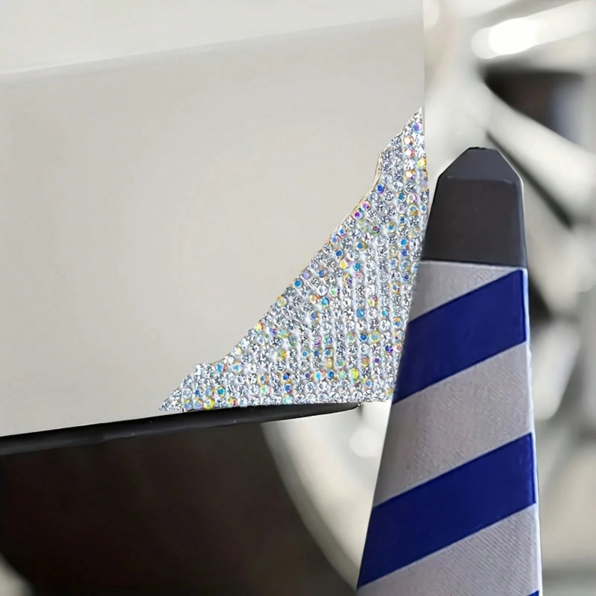 4pcs Rhinestone Car Door Edge Guard Stickers, Anti-Scratch Car Body Edge Protection Film, Car Decoration Protective Film