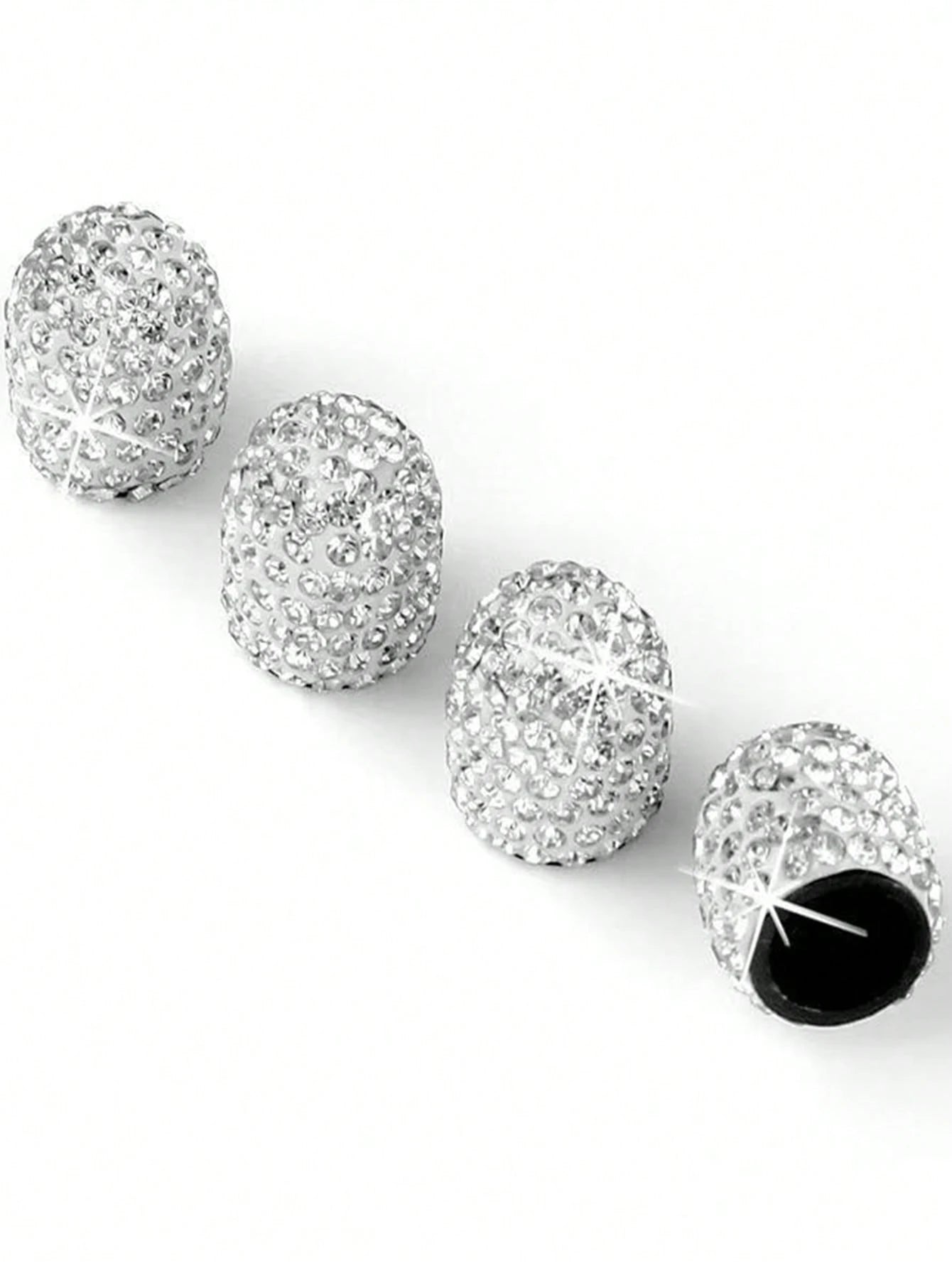4pcs Rhinestone Car Tire Valve Cap, Universal Bling Crystal Car Tire Valve Stem Cover
