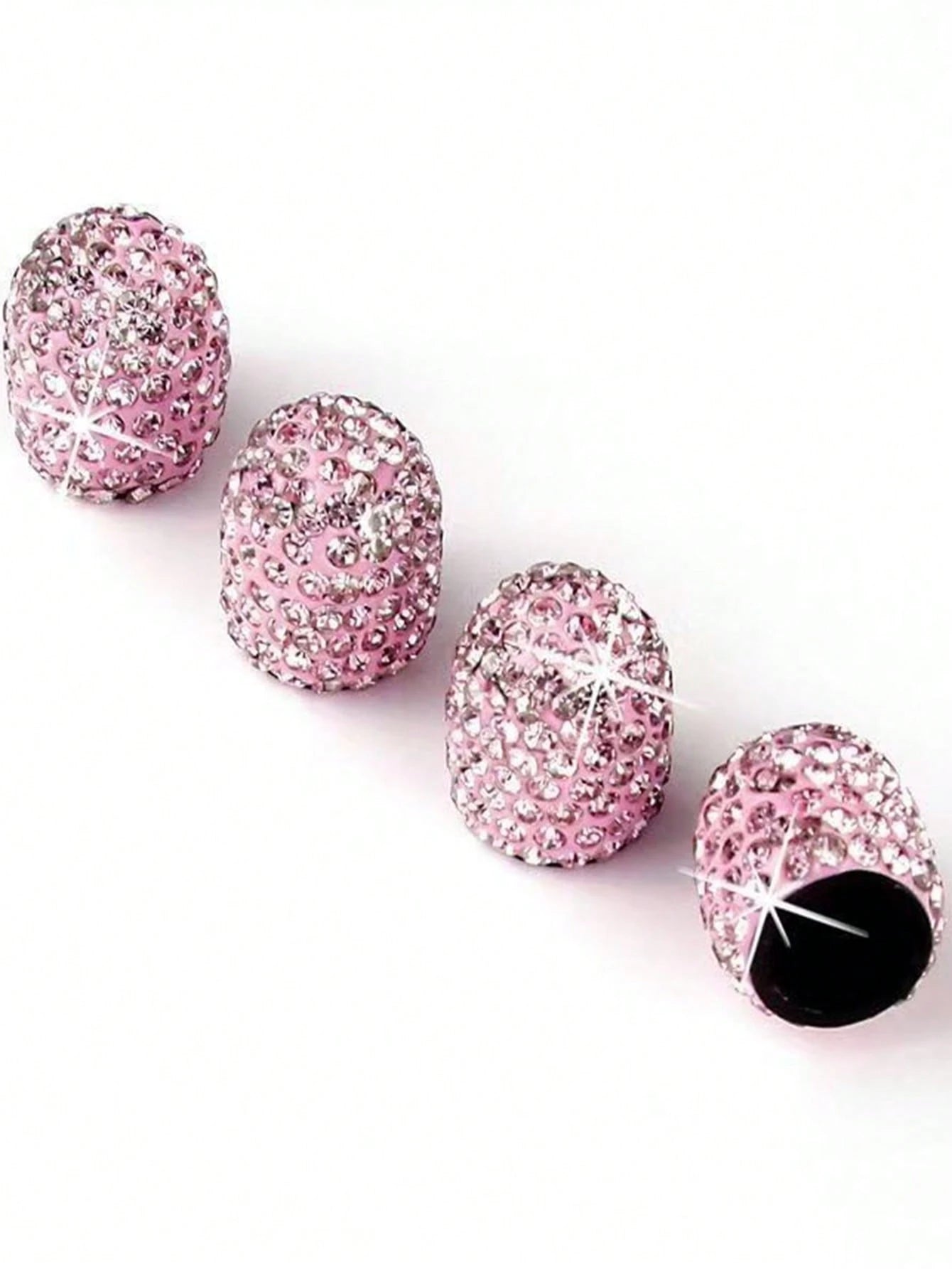 4pcs Rhinestone Car Tire Valve Cap, Universal Bling Crystal Car Tire Valve Stem Cover