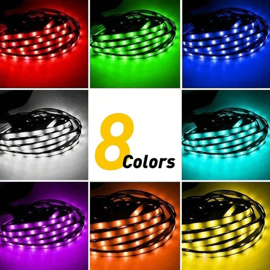 4pcs Set Of Colorful Car LED Chassis Light Strips, Remote Control APP Dual-Control Atmosphere Light, DC12V Universal Atmosphere Light High Brightness Neon Light, Suitable For Cars, Pickups, SUVs, Etc.