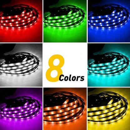 4pcs Set Of Colorful Car LED Chassis Light Strips, Remote Control APP Dual-Control Atmosphere Light, DC12V Universal Atmosphere Light High Brightness Neon Light, Suitable For Cars, Pickups, SUVs, Etc.