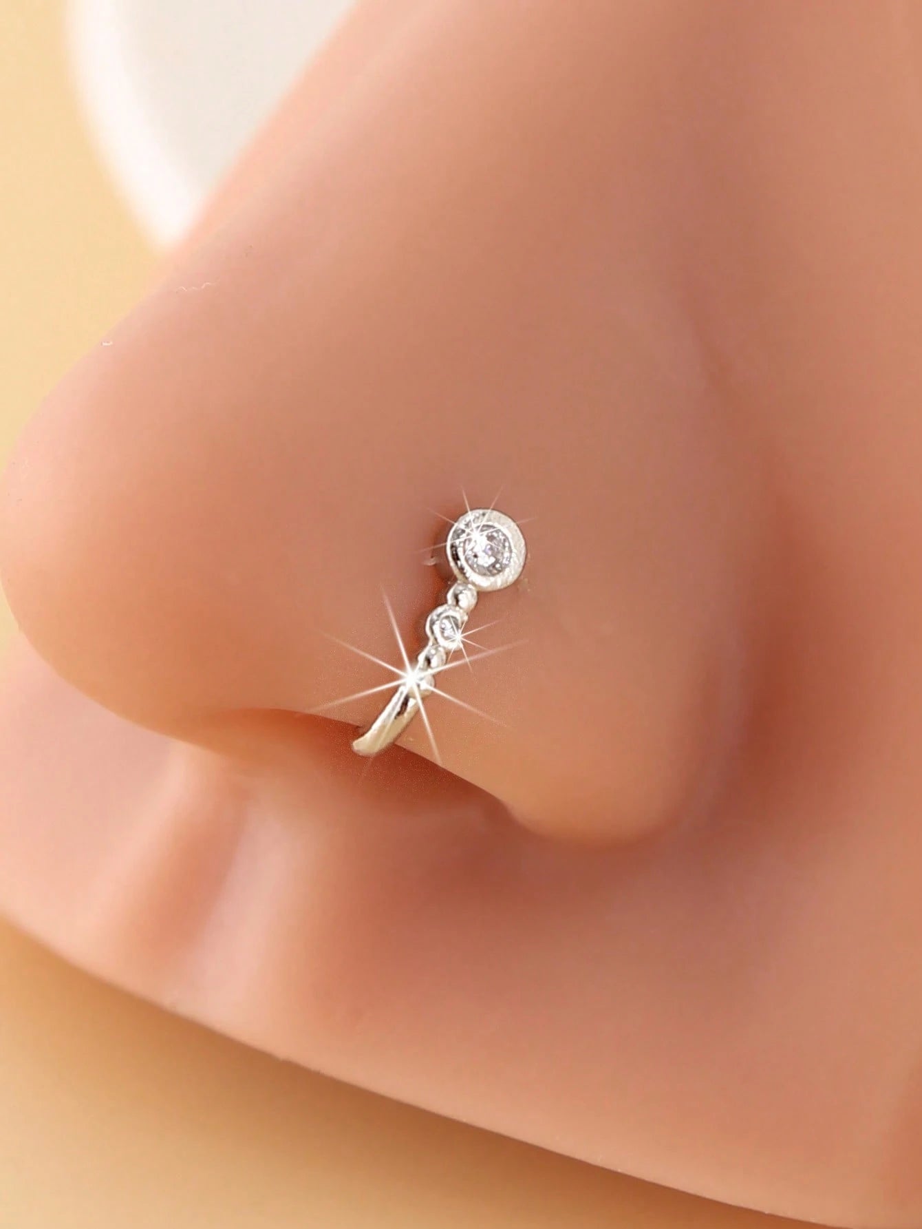 4pcs Simple Hiphop Zirconia U-Shaped Nose Rings, Fashionable Elegant Style, Suitable For Party And Daily Wear