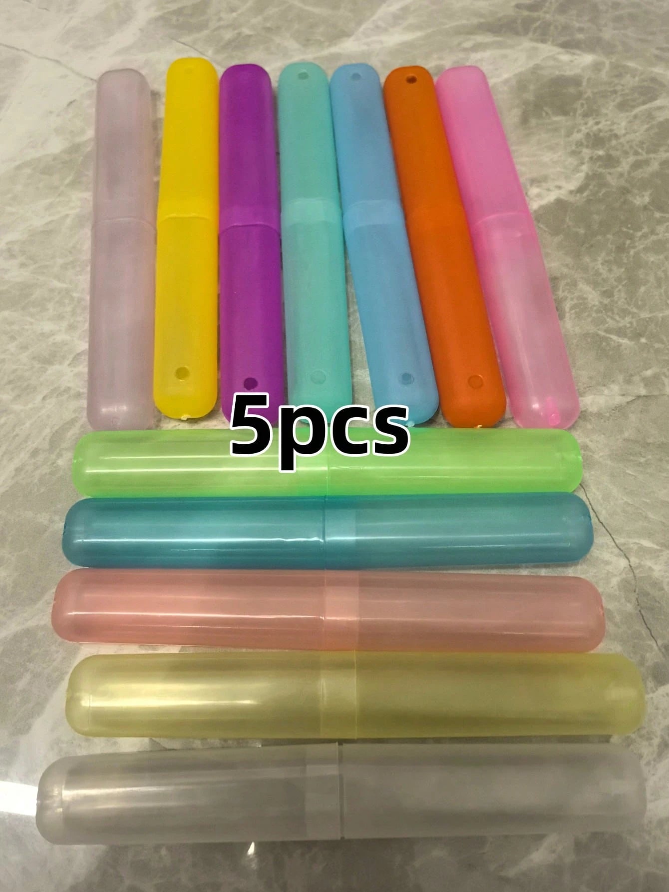 4pcs Travel Toothbrush Storage Box Set, Portable Breathable Toothbrush Holder, Frosted Felt Toothbrush Head Protective Cover, Tool Storage Box, Perfect For Home And Travel Use, Fashionable And Practic