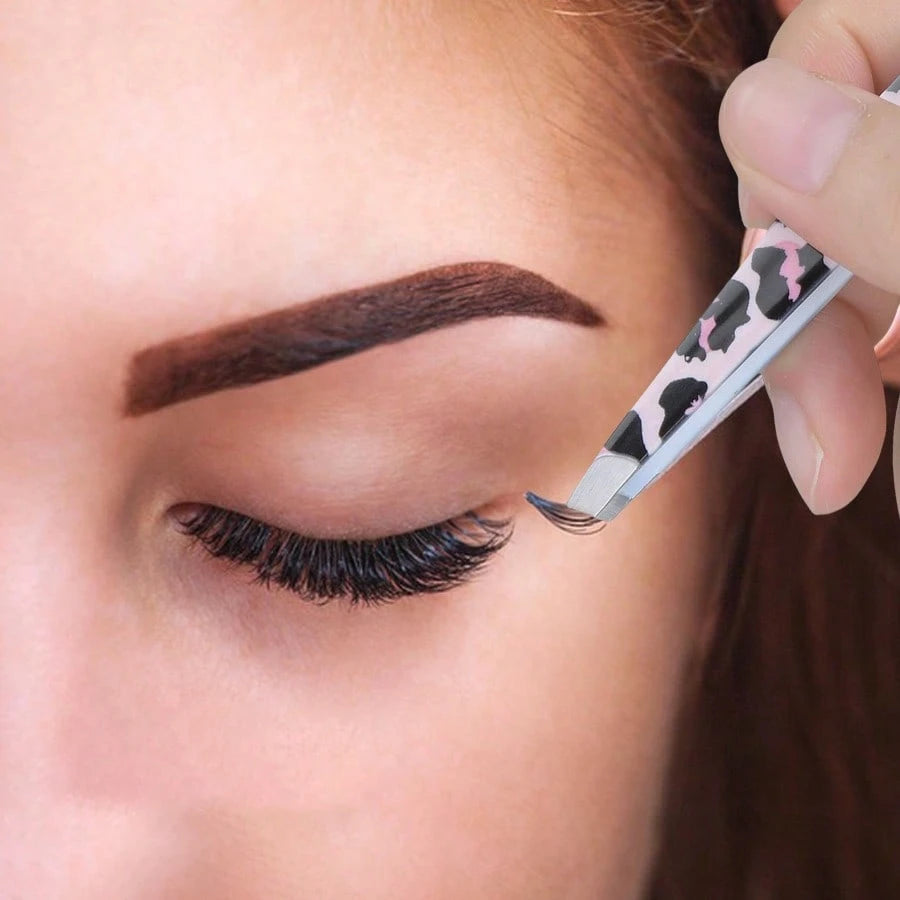 4pcs Wild Leopard Print Eyebrow Clip Set, Adhesive & Hanging, Makeup Essential For Women,Makeup,Cheap,Room Decor,Vanity,Travel,Bedroom,Makeup Accessories,Tweezers,Cheap,Stocking Stuffers,Makeup,Makeup